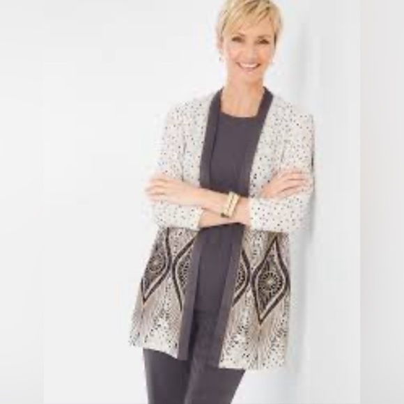 🌹CHICO’S FOILED CARDIGAN - Picture 1 of 5